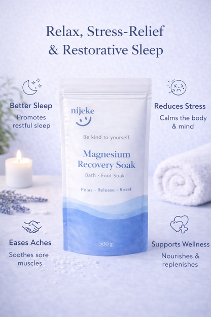 Nijeke Magnesium Recovery Soak — For pain, relaxation,swelling of feet and body | Minerals from the Himalayas