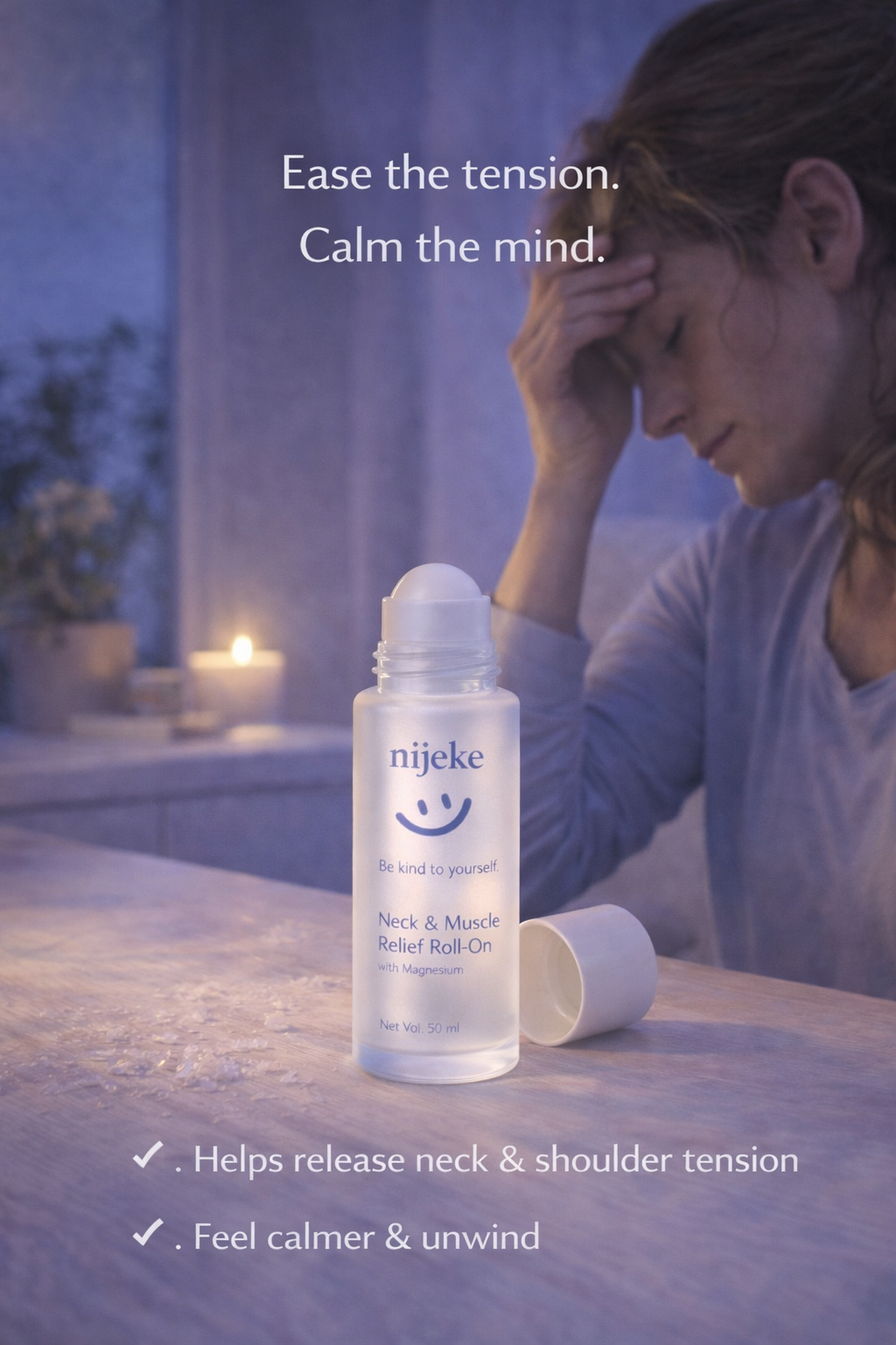 Magnesium Recovery Roll-On by nijeke | Roll , Relax and Sleep| Blend of essential oils and magnesium