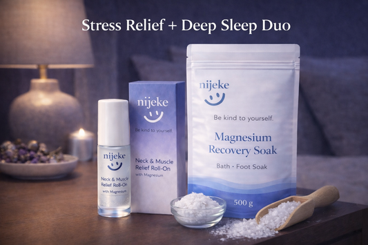 The Nijeke Recovery Combo | Recovery Soak and Roll on combo for stress relief and deep sleep | Magnesium therapy and Essential Oils
