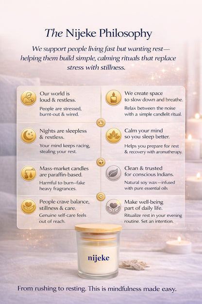 Nijeke Magic Candle - Real essential oils Lavender + Cedarwood | Stress Relief,Relaxation and better sleep |