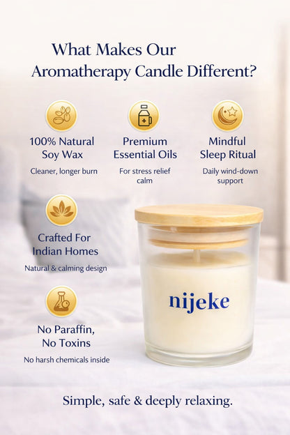 Nijeke Magic Candle - Real essential oils Lavender + Cedarwood | Stress Relief,Relaxation and better sleep |